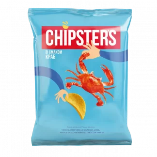 Чіпси CHIPSTER`S FLINT зі смаком краб 130г