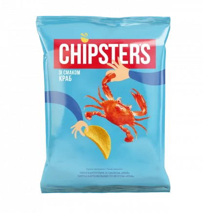 Чіпси CHIPSTER`S FLINT зі смаком краб 130г